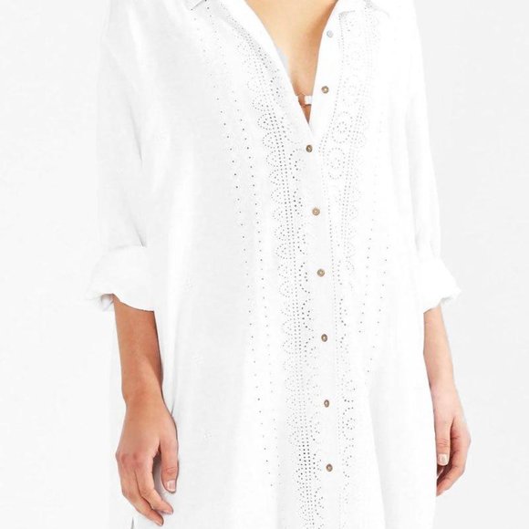 TIGERLILY Lambeti White Shirt Dress NWT - Picture 5 of 9